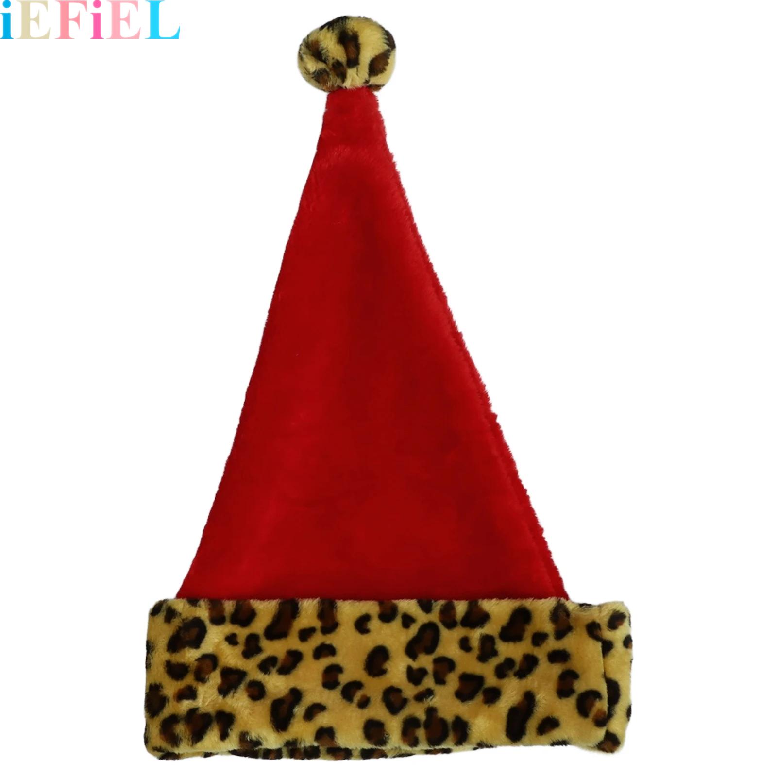 Santa Hat Plush - Weihnachtsmannmütze für Erwachsene, weicher Plüsch, Weihnachts-Bommelmütze