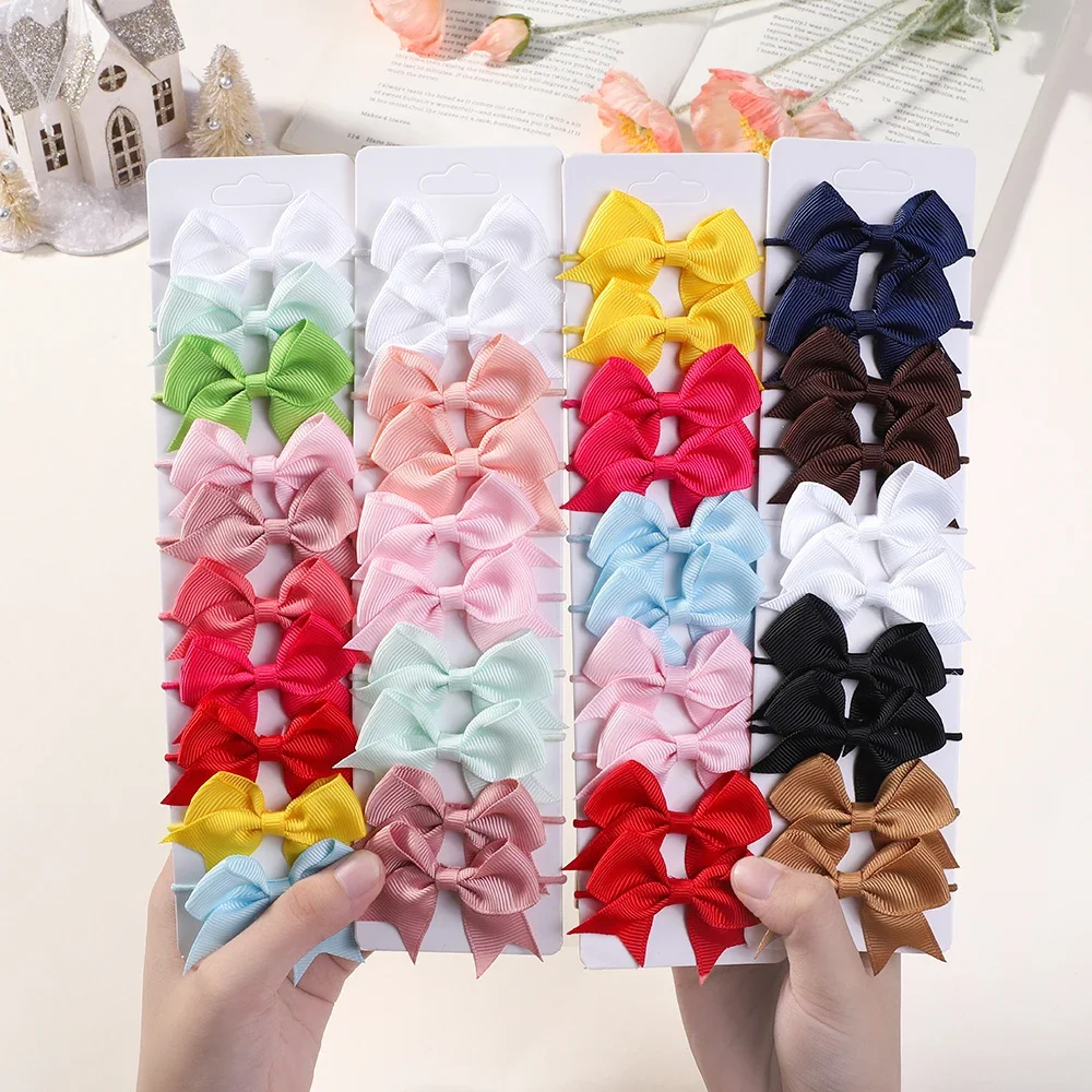 Ribbon Bow Gift - 10 Stücke Bögen Elastische Haar Gummiband