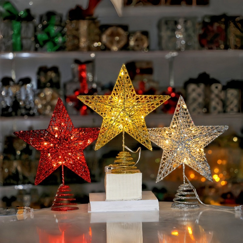 Star Tree Topper - Weihnachtsbaum Glitzer Stern Topper Exquisiter leuchtender