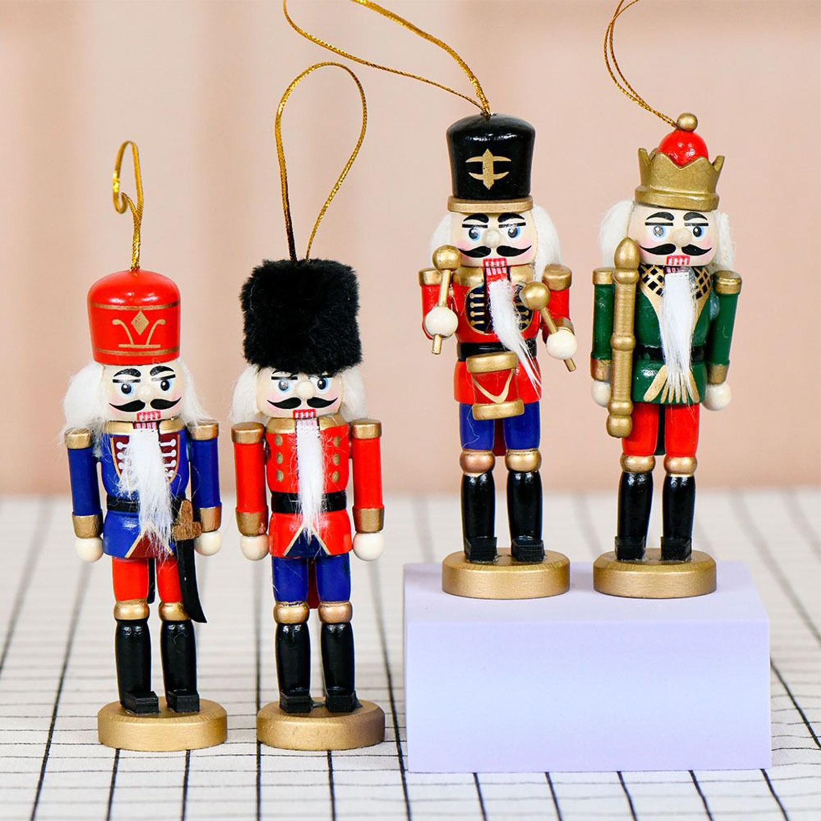 Nutcracker Figurine - Nussknacker Weihnachtsschmuck Holz Nussknacker Soldat 4-teilige