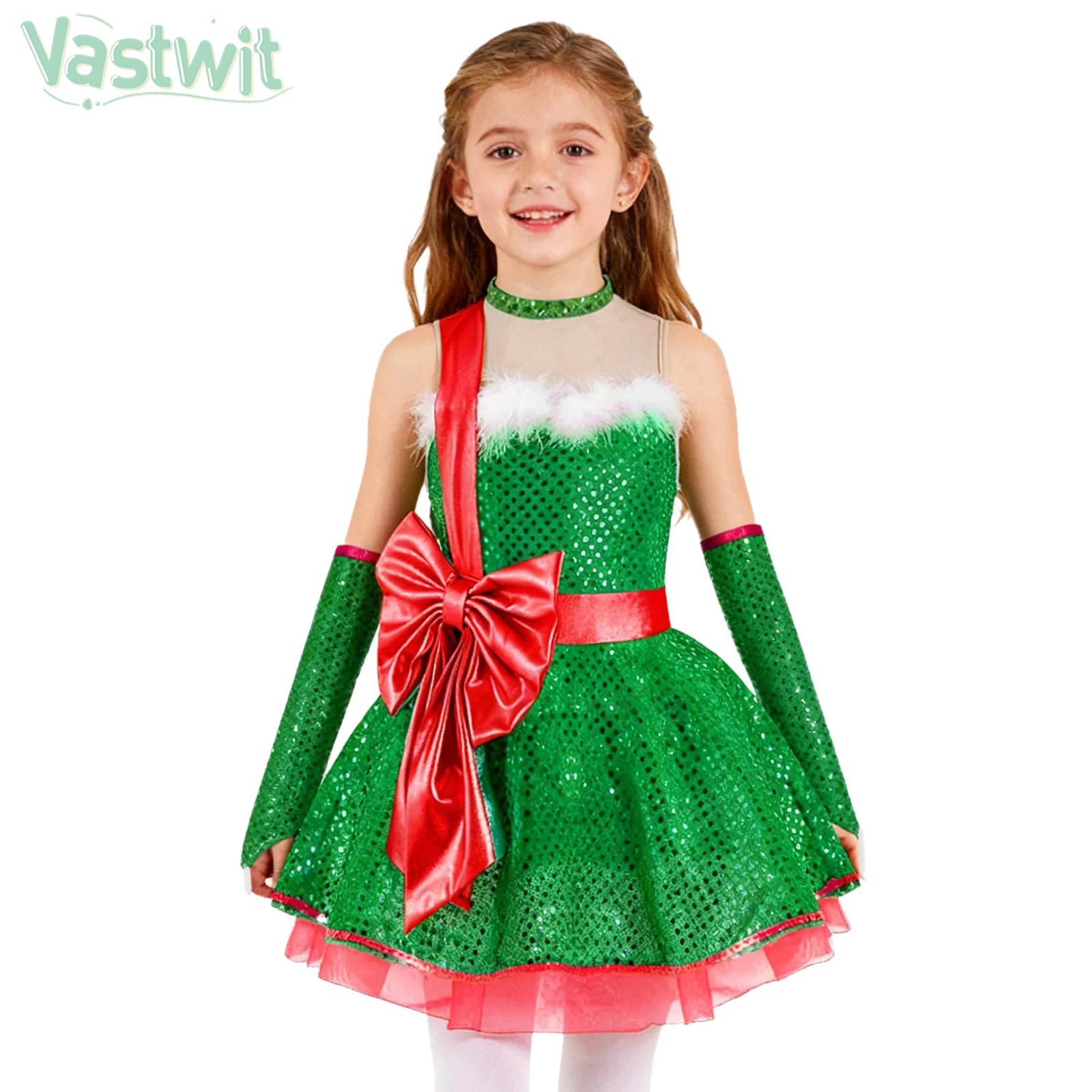 Elf Costume Christmas - Teenager Mädchen Weihnachten ärmelloses Candy Cane