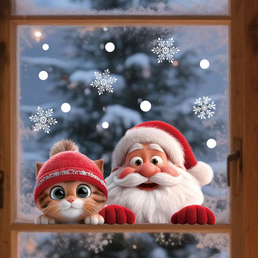 Snowflake Window Decal - 2 Stück Weihnachts-Fensteraufkleber, Weihnachts-Aufkleber, Dekorationen für