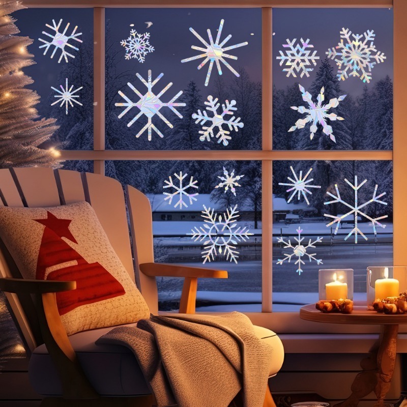 Snowflake Window Decal - Weihnachten Schneeflocke Muster Regenbogen Prisma Sonnenfänger