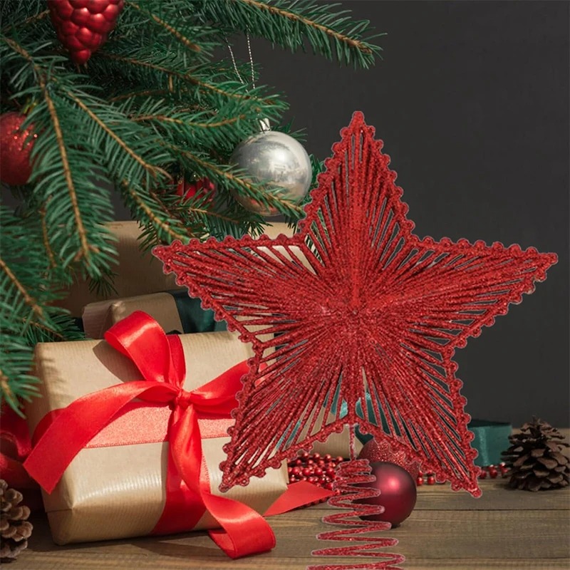 25 cm Rot Glitter Weihnachtsba – Star Tree Topper Bewertung und Preis