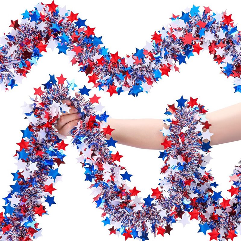 DTA4 52,5 Fuß patriotische Gli – Tinsel Garland Decoration Bewertung und Preis