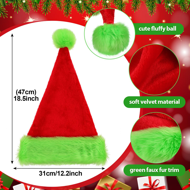 1 Stück, Weihnachtsmannmütze,  – Santa Hat Plush Bewertung und Preis