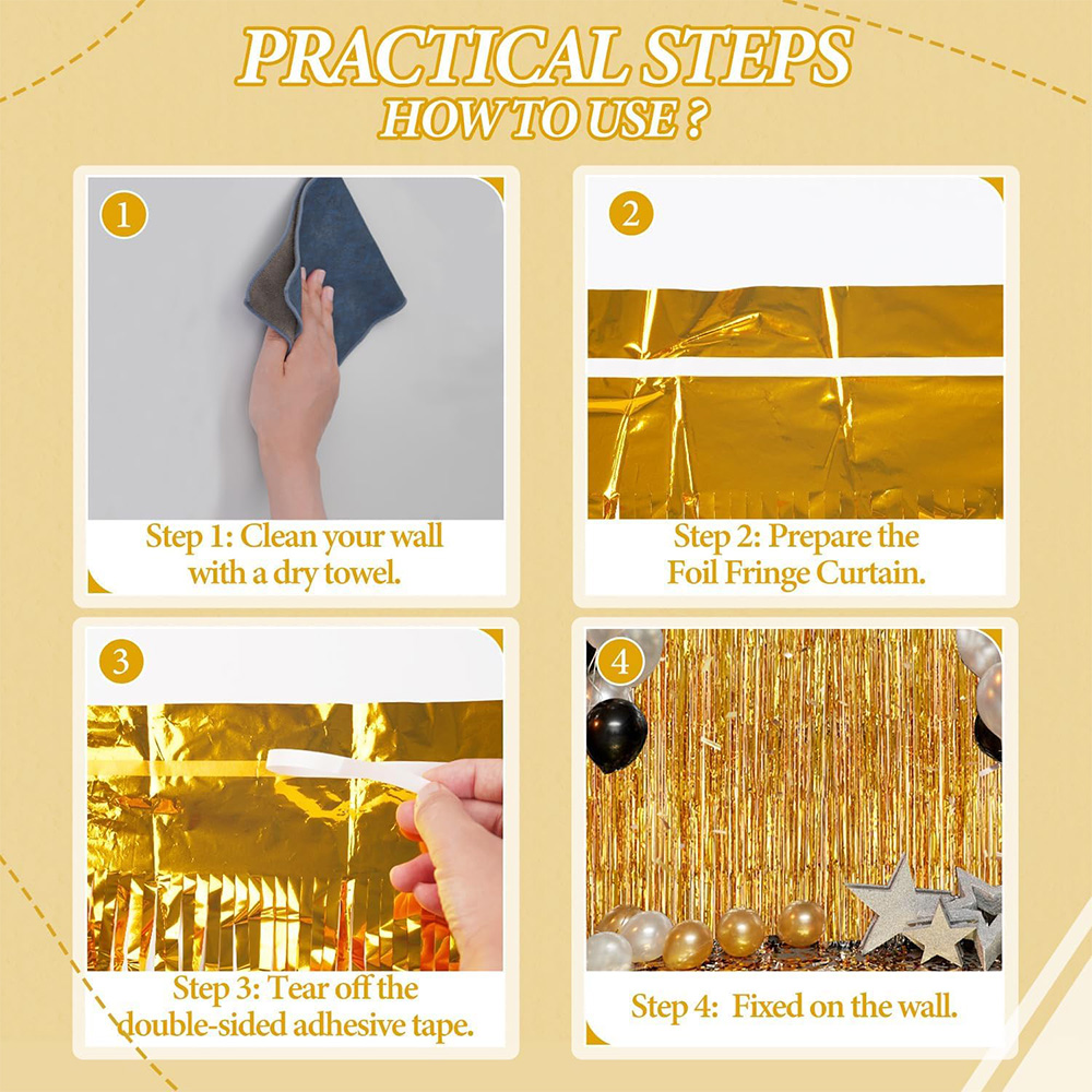 2er-Pack Gold Metallic Folien- – Tinsel Garland Decoration Bewertung und Preis
