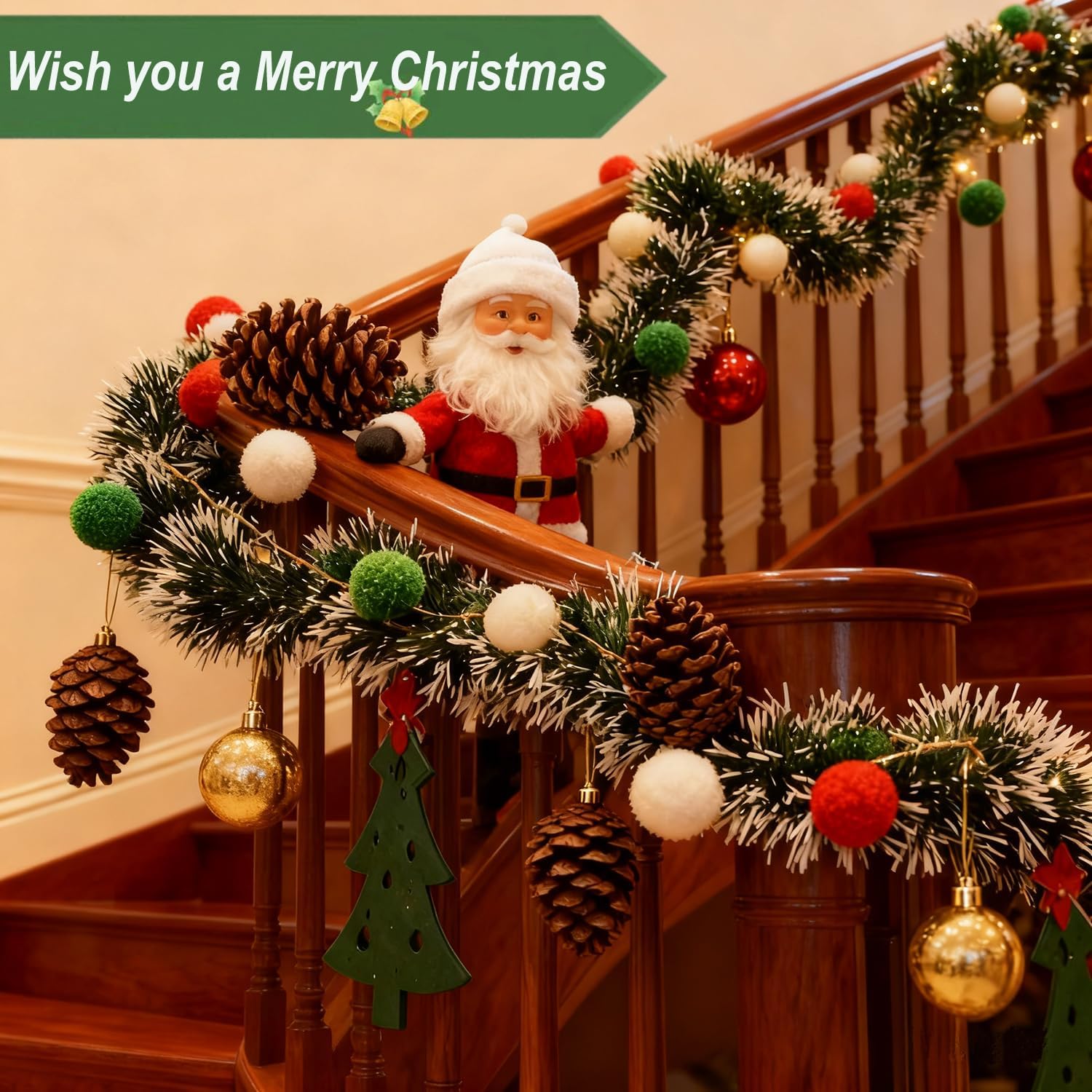 Grün-weiße Schneeglitzer-Girla – Tinsel Garland Decoration Bewertung und Preis