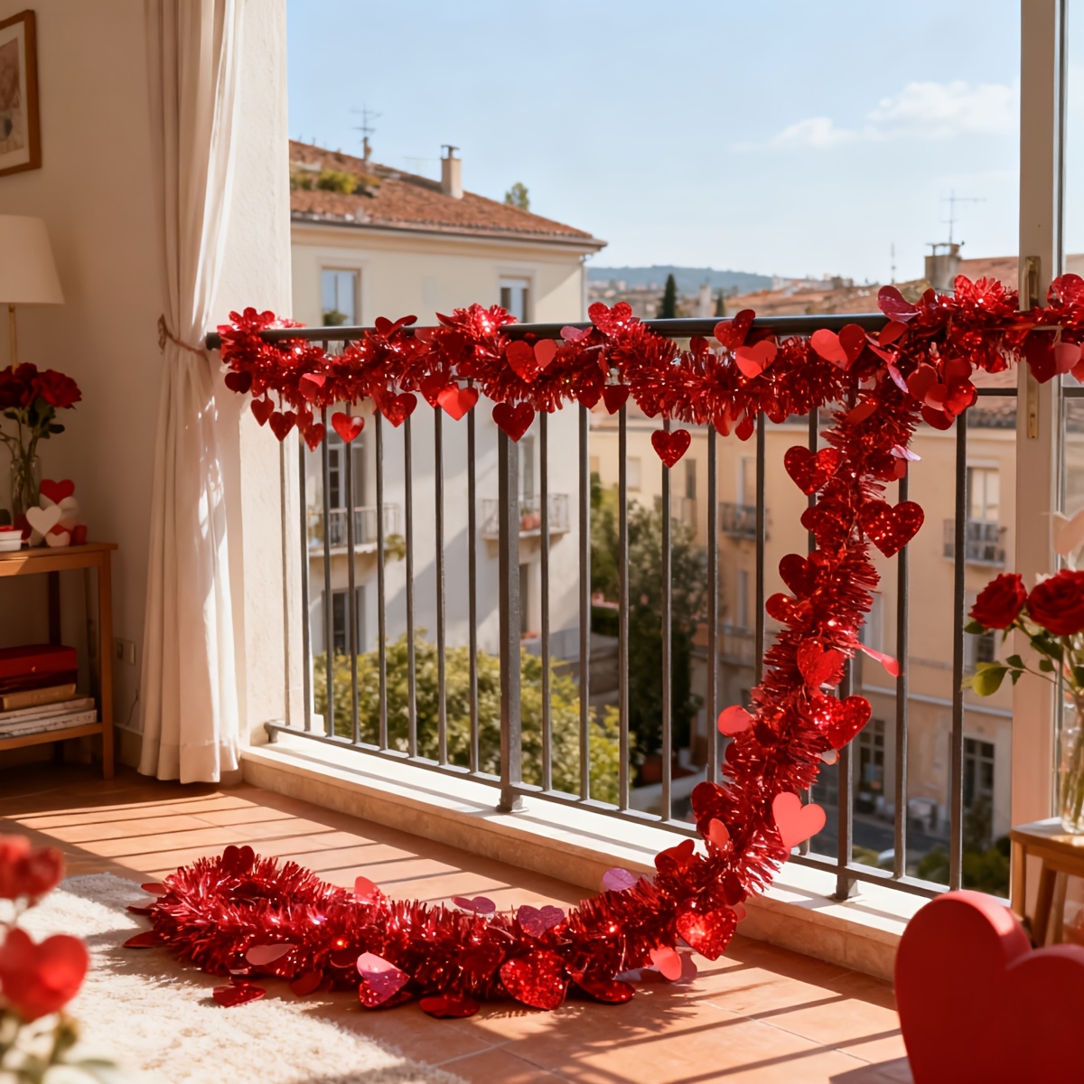3 Stück rote Herz-Girlanden au – Tinsel Garland Decoration Bewertung und Preis