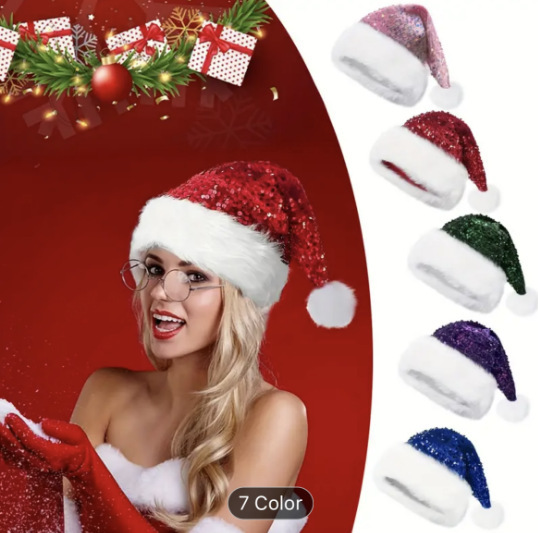 Weihnachtsmütze mit Pailletten – Santa Hat Plush Bewertung und Preis