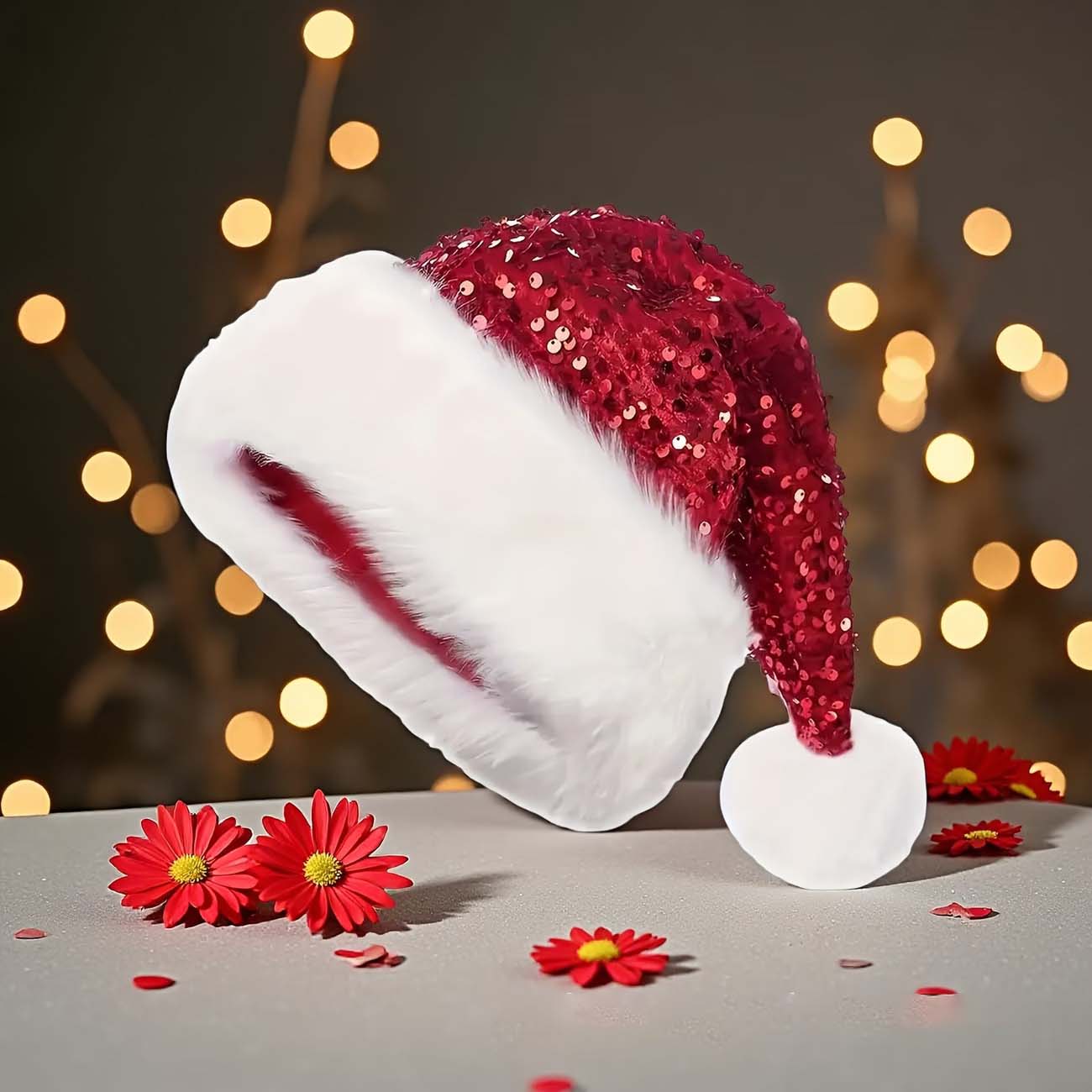 Weihnachtsmütze mit Pailletten – Santa Hat Plush Bewertung und Preis