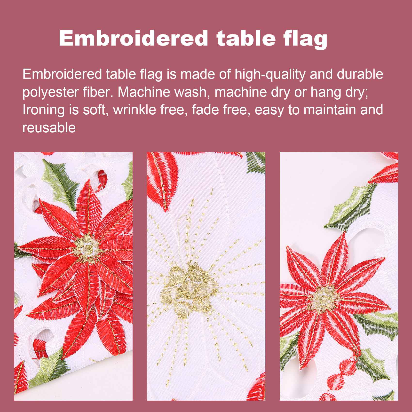 Weihnachtsbestickter Tischläuf – Christmas Table Runner Bewertung und Preis